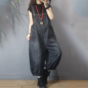 Street Style Womens Bloomer Overalls Baggy Jean Overalls