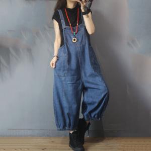Street Style Womens Bloomer Overalls Baggy Jean Overalls