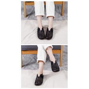 Summer Style Holes Shoes Cowhide Leather Flats Shoes