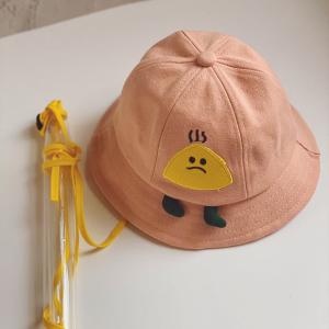 Cartoon Patchwork Bucket Hat with Detachable Face Shield for Kids