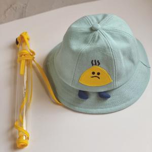 Cartoon Patchwork Bucket Hat with Detachable Face Shield for Kids