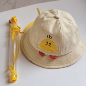 Cartoon Patchwork Bucket Hat with Detachable Face Shield for Kids