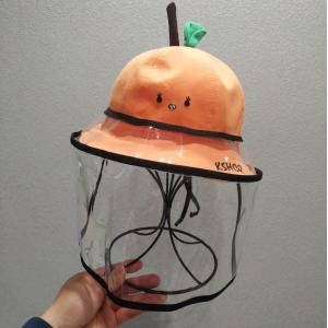 Lovely Cartoon Baby Bucket Sunhat with A Transparent Face Shield