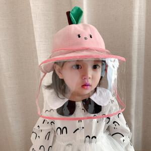 Lovely Cartoon Baby Bucket Sunhat with A Transparent Face Shield