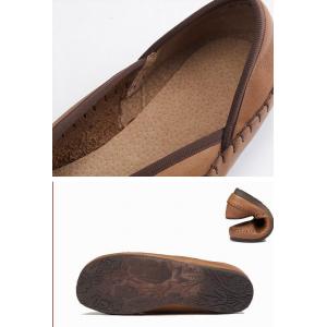 Super Comfortable Handmade Flats Cowhide Leather Anti-Slip Shoes