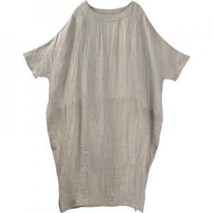 Basic Style Plus Size Linen Dress Half Sleeve Beach Dress