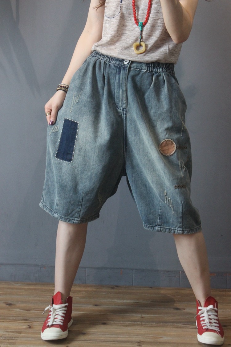 baggy jean shorts