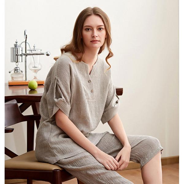 Comfy Loose Linen Loungewear Sets Summer Pajamas Sets for Women