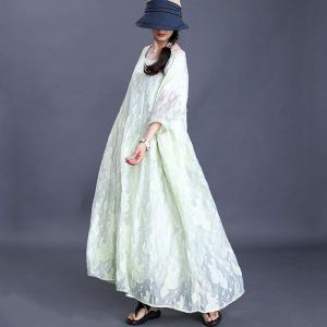 Beautiful Jacquard Empire Waist Dress Plus Size Cruise Dress