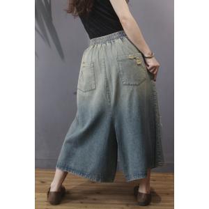 Lovely Sunflowers Wide Leg Jeans Fashion Drawstring Jeans
