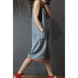 Button Down Overall Shorts Wide Leg Jean Dungarees