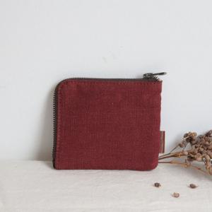 Solid Colors Linen Coin Purse Zip Small Wallets