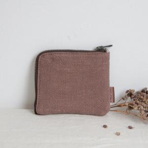 Solid Colors Linen Coin Purse Zip Small Wallets