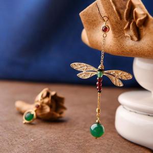 Vintage Dragonfly Long Earrings