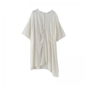 Asymmetrical Plus Size Draped Dress Cotton Caftan Dress