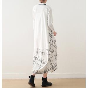 Long Sleeve Gingham Dress Loose Chiffon Designer Dress