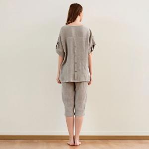 Comfy Loose Linen Loungewear Sets Summer Pajamas Sets for Women