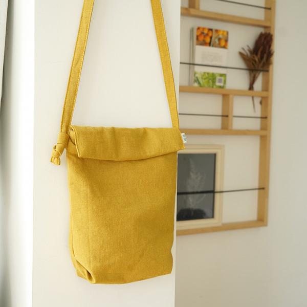 Solid Color Cotton Linen Bucket Bag