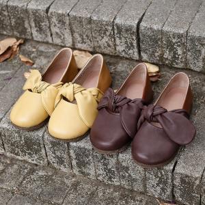 Round Toe Bowknot Comfy Slip on Sheep Skin Ballerina Flats