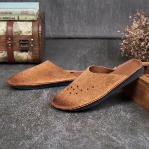 Genuine Leather Slip-On Flats Boho Chic Ladies Slippers