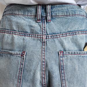 Raw Hem Wide Leg Shorts Korean Ripped Jorts for Women