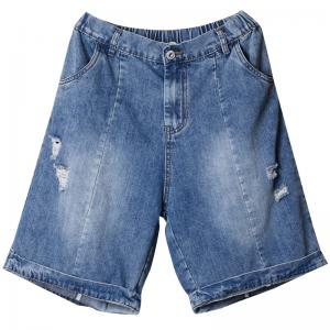 Summer Fashion Wide Leg Jorts Womens Ripped Denim Shorts