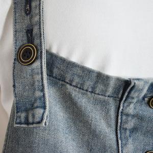 Casual Style Button Down Baggy Overalls Korean Cuffed Dungarees
