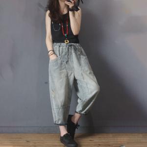 Korean Fashion 90s Mom Jeans Straight Pockets Ripped Jeans