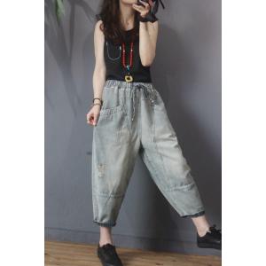 Korean Fashion 90s Mom Jeans Straight Pockets Ripped Jeans