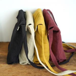Solid Color Cotton Linen Bucket Bag