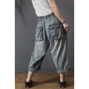 Light Wash Ripped Jeans Baggy Wide Leg Jeans for Women