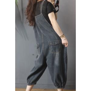 Patch Pocket Vintage 90s Overalls Baggy Denim Dungarees