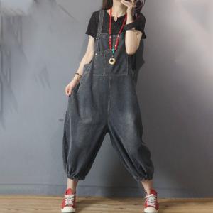 Patch Pocket Vintage 90s Overalls Baggy Denim Dungarees