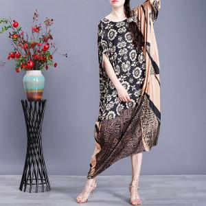 Ethnic Pattern Bat Sleeve Large Caftan Designer Moroccan Dress