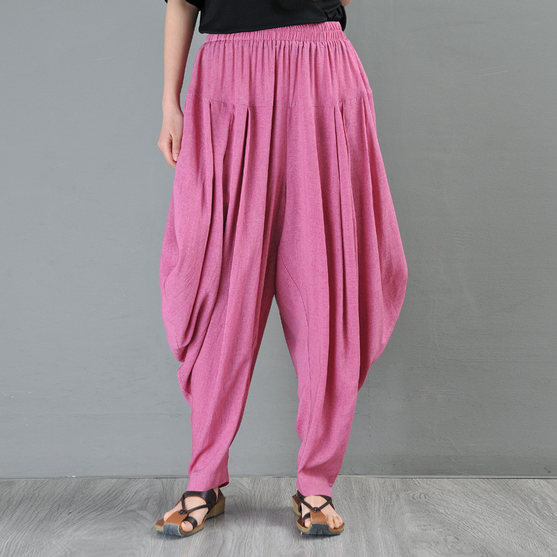 Original Design Linen Tapered Pants Customized Plain Thai Harem Pants ...