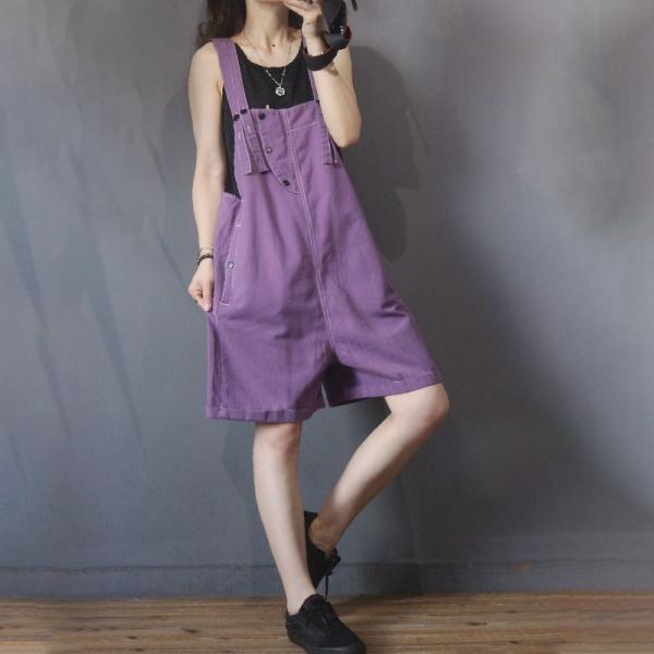 Korean Chic Wide Leg Playsuits Casual Cotton Overall Shorts