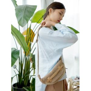 Straps Decoration Cotton Linen Semi-Circle Bag