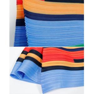 Colorful Striped Loose Sundress Summer Pleated Rainbow Dress