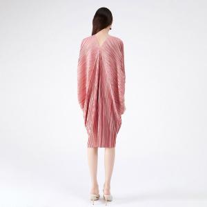 Bat Sleeve Glittering Caftan V-Neck Pleated Tied Dress