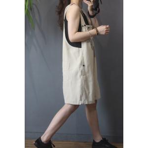 Casual Knee Length Overalls Shorts Summer Cotton Rompers