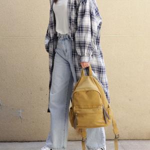 Preppy Style Plain Cotton Korean Backpack