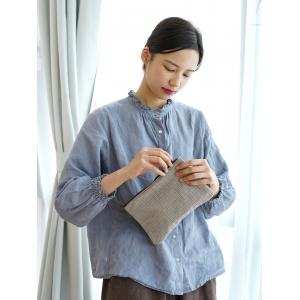 Solid Color Flax Mini Clutch Bag