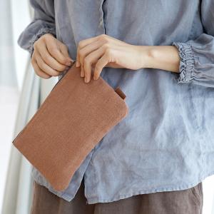 Solid Color Flax Mini Clutch Bag