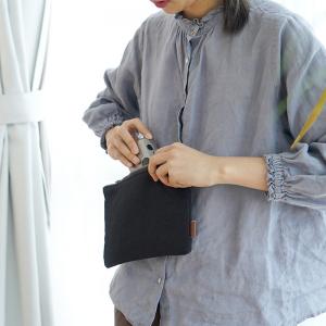 Solid Color Flax Mini Clutch Bag