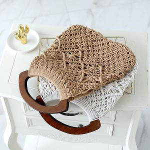 Beach Style Cotton Crochet Handbag Boho Chic Knitting Bag