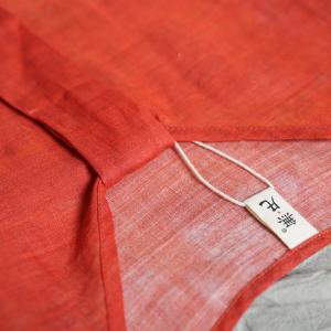Silk Sleeves Printed Red Dress Loose Ramie Tied Dress