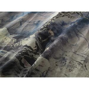 Beautiful Printing Tied Chinese Dress Silk Sleeves Vintage Maxi Dress