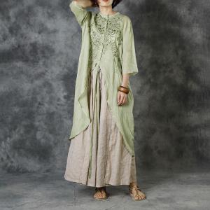 Solid Color Asymmetrical Long Tunic Embroidery Shirt Womens