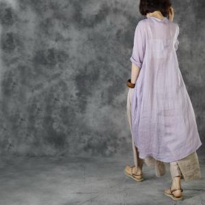 Solid Color Asymmetrical Long Tunic Embroidery Shirt Womens