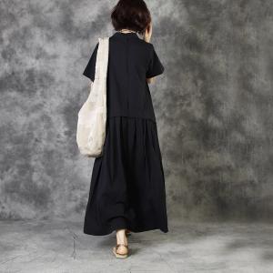 Minimal Fashion Short Sleeve Shirt Dress Unbutton Summer Designer Dress